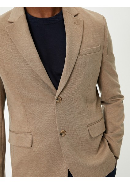 Blazer Ceket Slim Fit Düğmeli Cep Detaylı