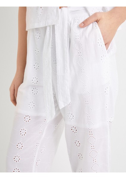 Fisto Pantolon Normal Bel Kuşaklı Düz Paça Pamuklu Cepli indirimleri