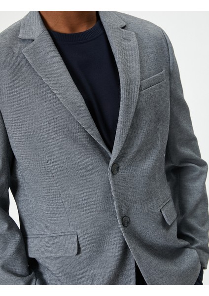 Blazer Ceket Slim Fit Düğmeli Cep Detaylı indirimleri
