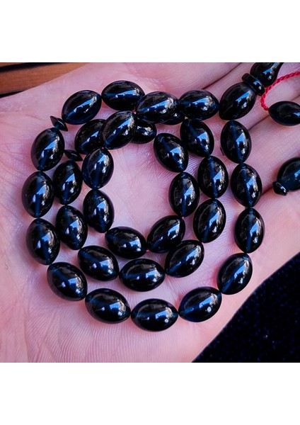 8X12 mm Lacivert Fatih Erbabacan Usta Işçilikli Zar Kehribar Tesbih modelleri