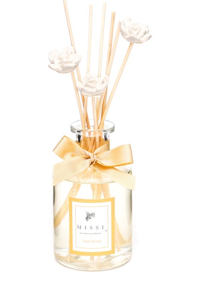 200 ml Silindir Şişe Bambu Çubuklu Dark Wood Oda Kokusu