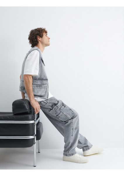 Kargo Kot Pantolon Cep Detaylı Düğmeli Yıkamalı