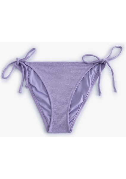 Bikini Altı Yanları Bağlamalı Dokulu Normal Bel