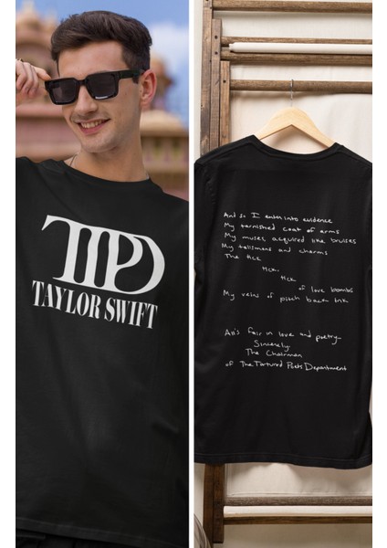 Ttpd Taylor Swift Yazılı Sırt Baskılı Tişört,erkek-Kadın 2024 Ttpd Albüm Şarkı Sözü Baskılı T-Shirt