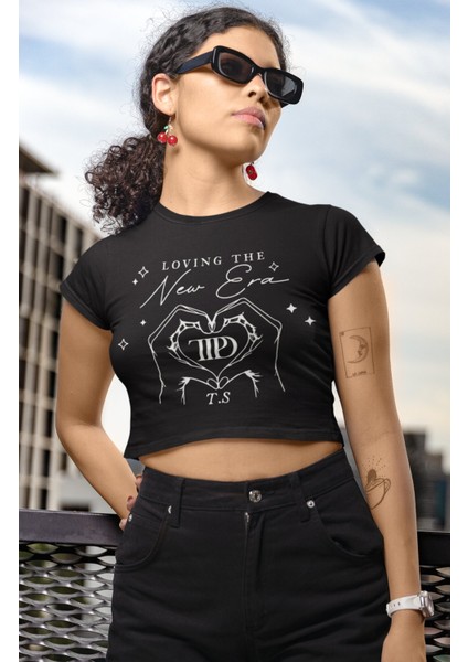 Loving The New Era Ttpd Yazılı Crop Top, Kadın Taylor Swift 2024 Yeni Albüm Baskılı Crop Bluz