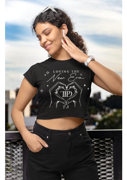 Loving The New Era Ttpd Yazılı Crop Top, Kadın Taylor Swift 2024 Yeni Albüm Baskılı Crop Bluz