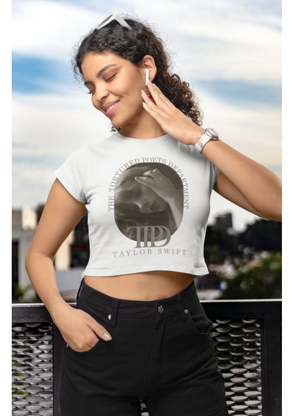 Taylor Swift Fotograflı Ttpd Baskılı Crop Top,kadın The Tortured Poets Department Baskılı Crop Bluz