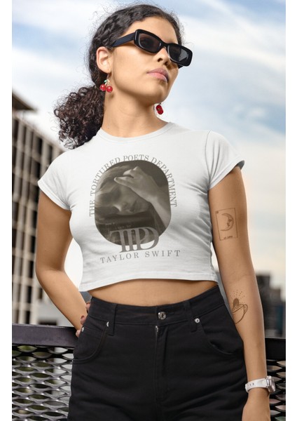 Taylor Swift Fotograflı Ttpd Baskılı Crop Top,kadın The Tortured Poets Department Baskılı Crop Bluz