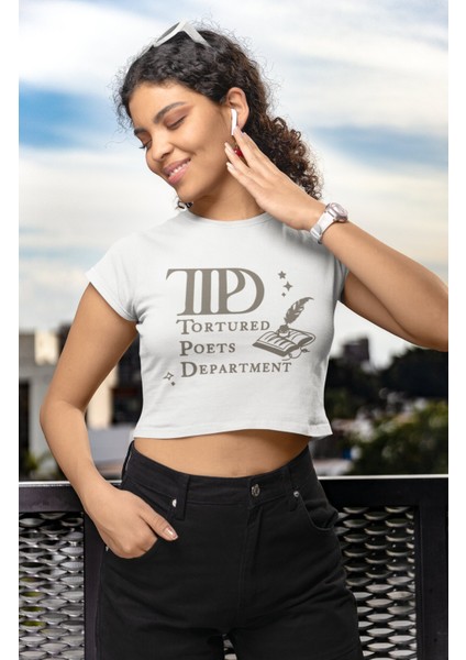 Tortured Poets Deparment Baskılı Crop Top, Kadın Taylor Swift Baskılı Crop Bluz modelleri
