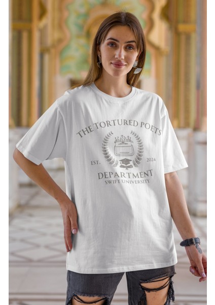 Unisex Swift University Baskılı T-Shirt, Taylor Swift The Tortured Poets Department Baskılı Tişört