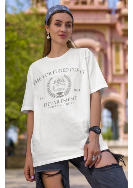 Unisex Swift University Baskılı T-Shirt, Taylor Swift The Tortured Poets Department Baskılı Tişört