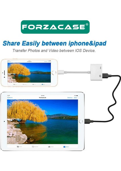 Lightning To Type C USB 3.0 iphone iPad Bağlantı Şarj ve Kamera Adaptörü - FC489