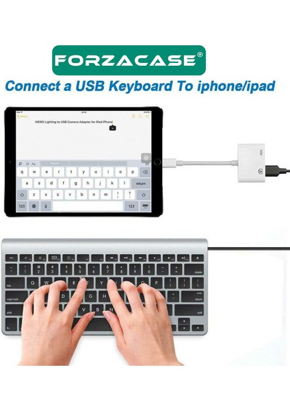 Lightning To Type C USB 3.0 iphone iPad Bağlantı Şarj ve Kamera Adaptörü - FC489
