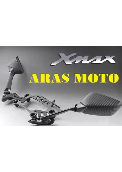 Xmax Katlanır Ayna Bağlantı Barı Seti (Yan Ayna Aparatı)Telefon Tutucu Destekli 2018-2022 -Arasmoto