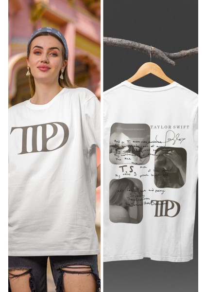 Unisex Taylor Swift Yeni Albüm Ttpd Fotograflı Sırt Baskılı T-Shirt, Taylor Swift Baskılı Tişört