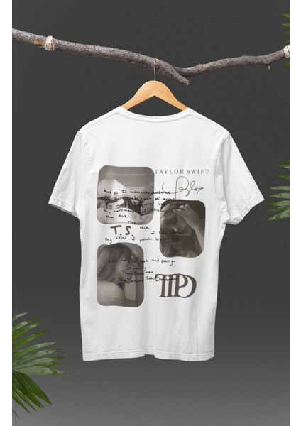 Unisex Taylor Swift Yeni Albüm Ttpd Fotograflı Sırt Baskılı T-Shirt, Taylor Swift Baskılı Tişört
