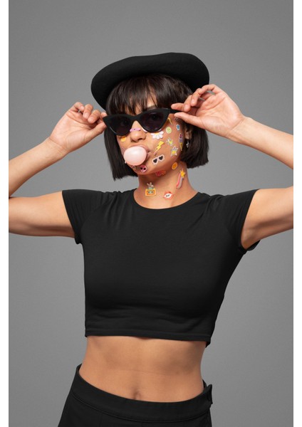 Basic Crop Top, Kadın Düz Baskısız Crop Bluz modelleri