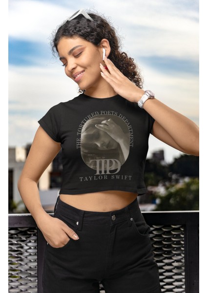 Taylor Swift Fotograflı Ttpd Baskılı Crop Top,kadın The Tortured Poets Department Baskılı Crop Bluz