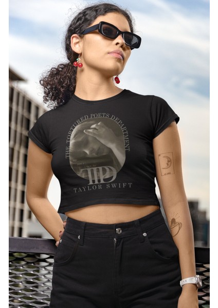Taylor Swift Fotograflı Ttpd Baskılı Crop Top,kadın The Tortured Poets Department Baskılı Crop Bluz