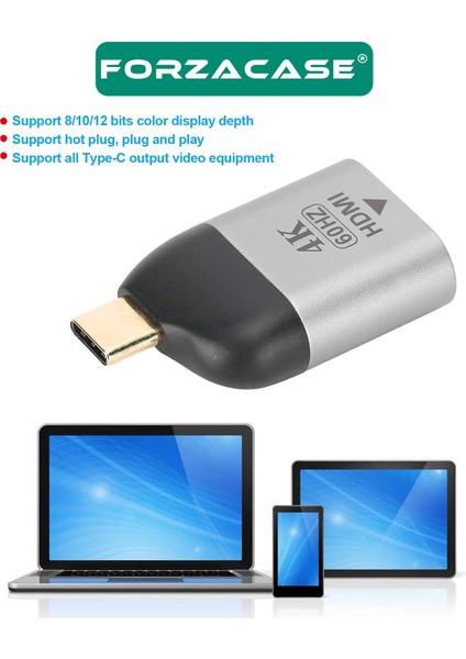 Type-C To HDMI 4K 60hz 1080P Tablet Telefon Bilgisiyar Için HDMI Dönüştürücü- FC488