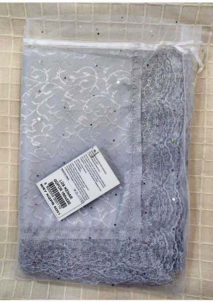 Fransız Güpürlü Kdk Dertsiz Masa Örtüsü (155X215)-GRI