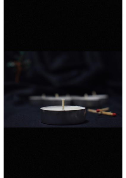 Küçük Standart Tealight Mum 8'li Kokusuz Beyaz Renkli-%100 Doğal Soya Wax