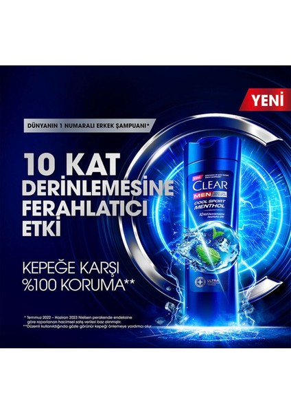 Men Kepeğe Karşı Etkili Cool Sport Menthol 350 ml Şampuan + 180 ml