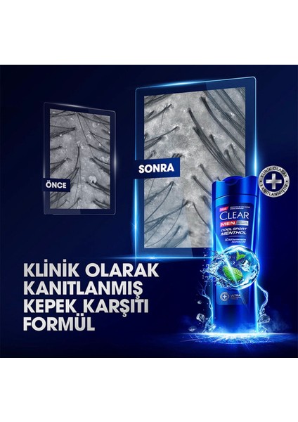 Men Kepeğe Karşı Etkili Cool Sport Menthol 350 ml Şampuan + 180 ml