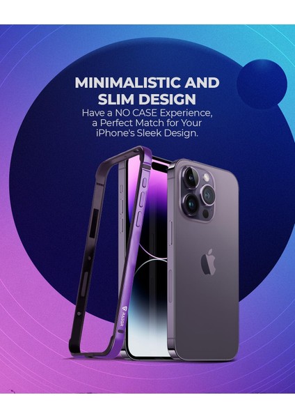 Iphone 14 Pro Kılıf Metal Görünümlü Silikon Çerceveli Bumper Kılıf Köşe Korumalı Çıkıntılı Mika fiyatları