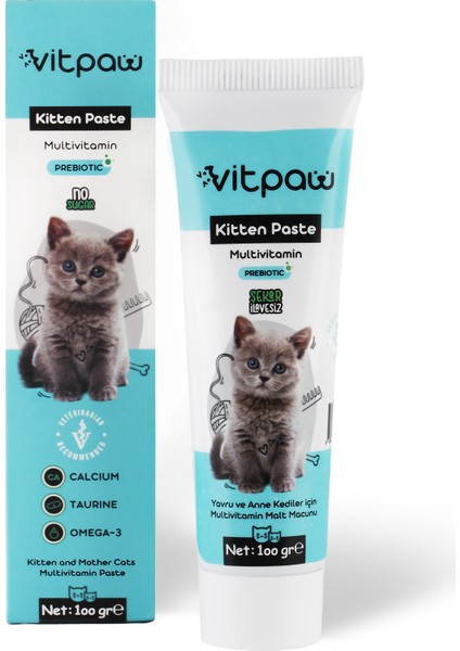 Kitten Paste 100 Gr.(Yavru & Anne Kedi Direnç Sistemi Destekleyici Multivitamin Macun)