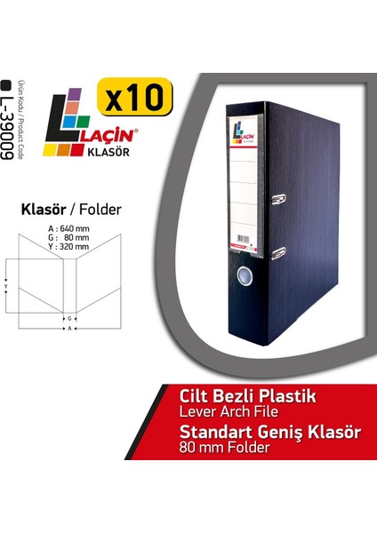 Klasör Siyah Geniş 10 Adet