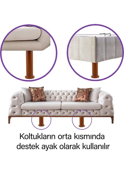 4 Adet Modül Ayarlanabilir Destek Ayağı 15 x 23 cm Kahverengi Ayak Mobilya Kanepe Baza Koltuk Ünite Ayakları