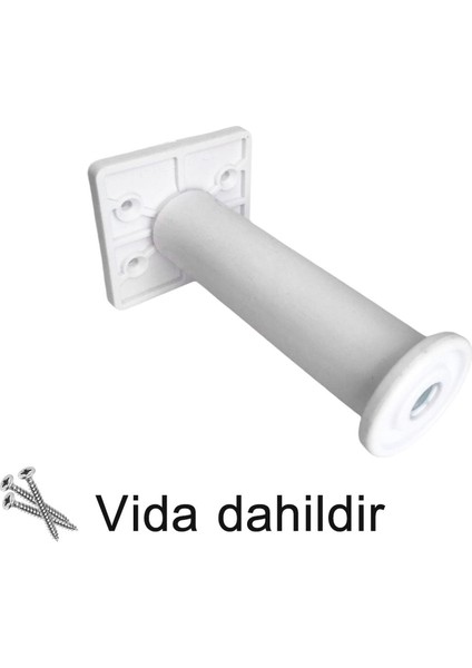 4 Adet Modül Ayarlanabilir Destek Ayağı 15 x 23 cm Beyaz Ayak Mobilya Kanepe Baza Koltuk Ünite Ayakları