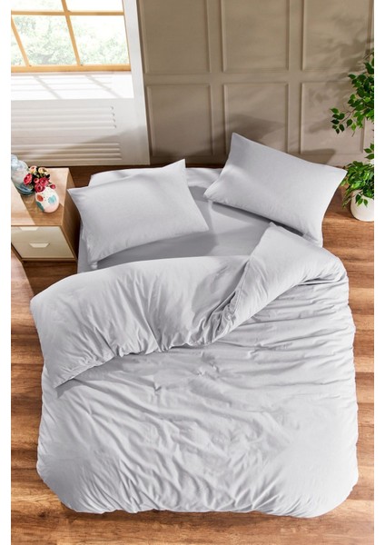 Çarşafı Lastikli Battal Boy Düz Renk Nevresim Takımı