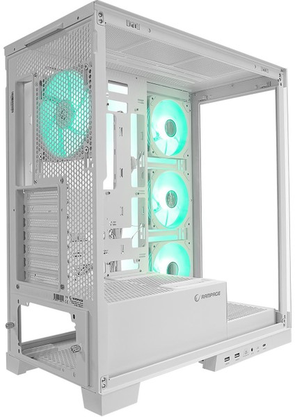 Hydra V2 Whıte Type-C+Usb3.0 Temperli 4*argb Infinity Fan+Hub E-Atx Exclusive Gaming Kasa