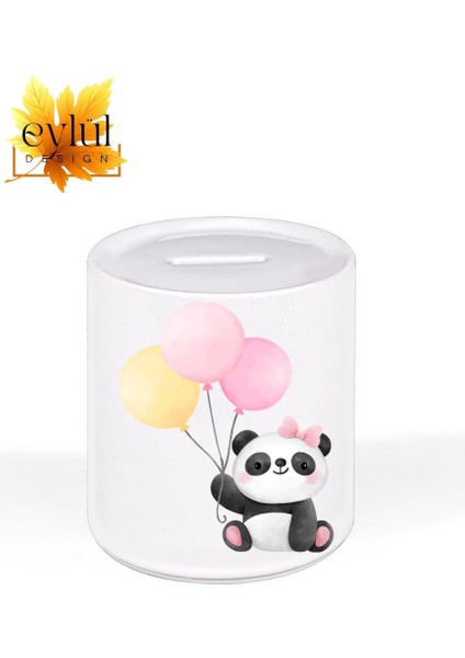 Sevimli Panda Özel Tasarım Baskılı Seramik Kumbara Açılabilir Kumbara