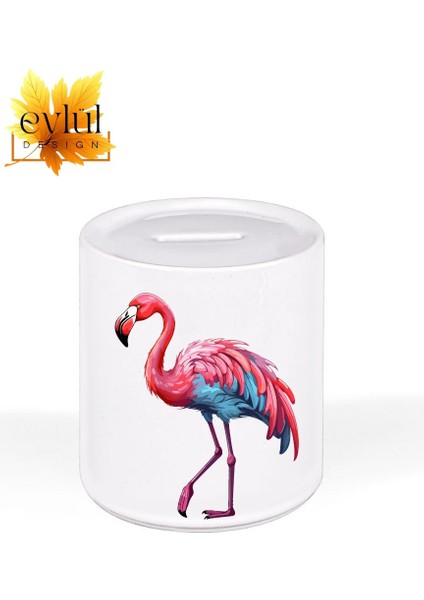 Flamingo Özel Tasarım Baskılı Seramik Kumbara Açılabilir Kumbara