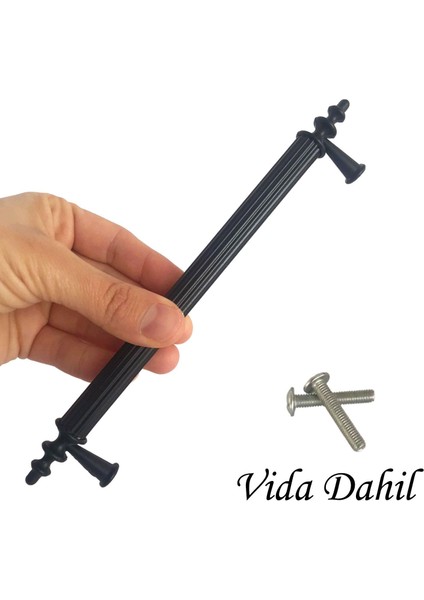 12 Adet Erciyes Kulp Siyah 160 mm Kulp Mobilya Mutfak Dolabı Çekmece Dolap Kapak Kulpu Kulbu Metal Kulpları