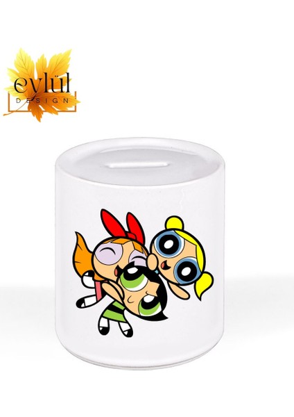 Powerpuff Girls Özel Tasarım Baskılı Seramik Kumbara Açılabilir Kumbara