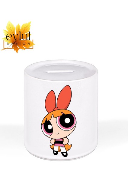 Powerpuff Girls Blossom Özel Tasarım Baskılı Seramik Kumbara Açılabilir Kumbara
