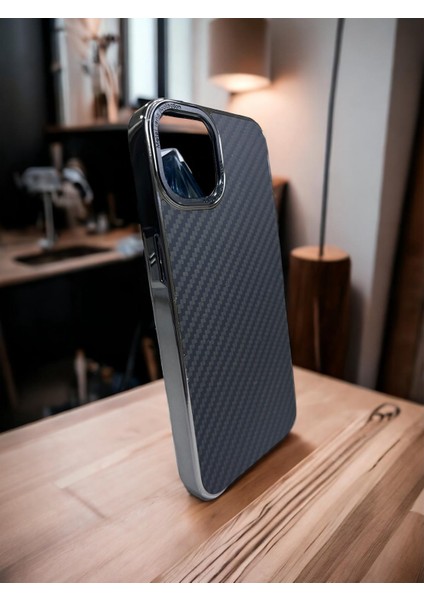 iPhone 13 Pro Max Brabus Klasik Carbon Görünüm Gri Renk Kaliteli Telefon Kılıfı