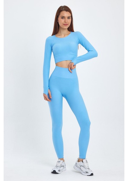 Şmart Kadın Seamless Tayt Crop Takım