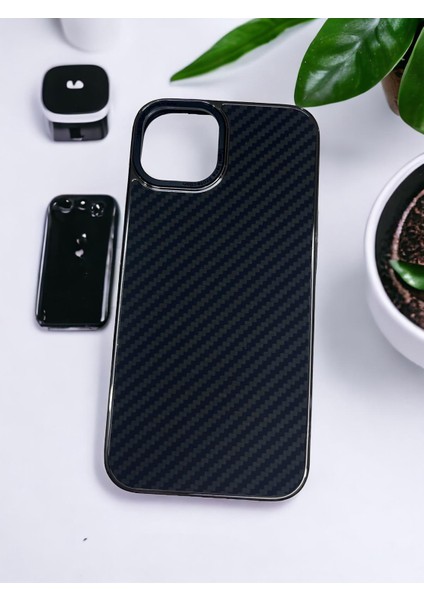 iPhone 13 Pro Brabus Klasik Carbon Kaplama Kaliteli ve Şık Görünüm Gri Renk Telefon Kılıfı