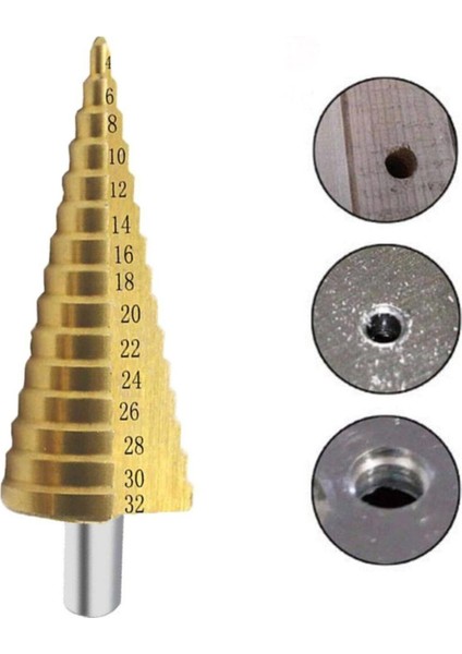 Main Shop 4-32 mm Kademeli Matkap Ucu Alüminyum Sac Demir Delme Panç-1 Adet