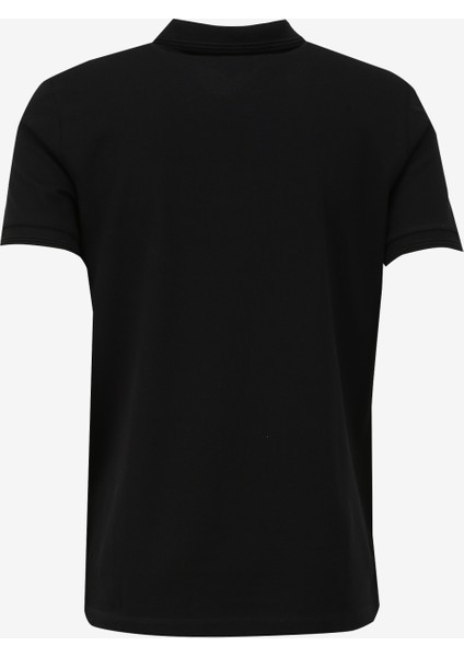 Siyah Erkek Polo Yaka Basic Polo T-Shirt D4SM-TST3283