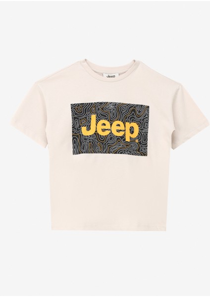 Taş Erkek Çocuk Bisiklet Yaka Oversized Baskılı T-Shirt C4SB-TST4006
