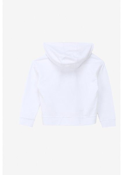 Ekru Kız Çocuk Kapüşonlu Relaxed Baskılı Sweatshirt J4SG-SWT01 fiyatları