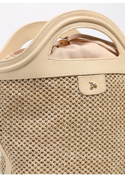Bej Kadın 37X27X15 cm Tote Çanta Straw-Roız