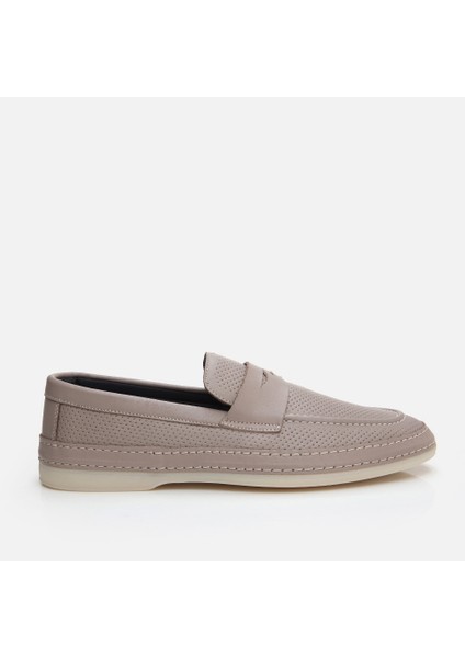 02AYH281390A450 HAKIKI Deri Vizon Erkek Loafer