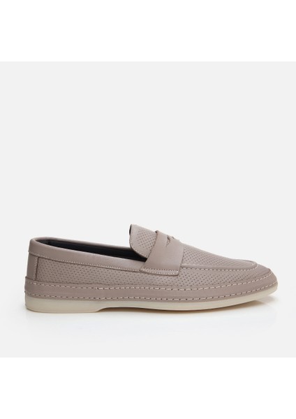 02AYH281390A450 HAKIKI Deri Vizon Erkek Loafer